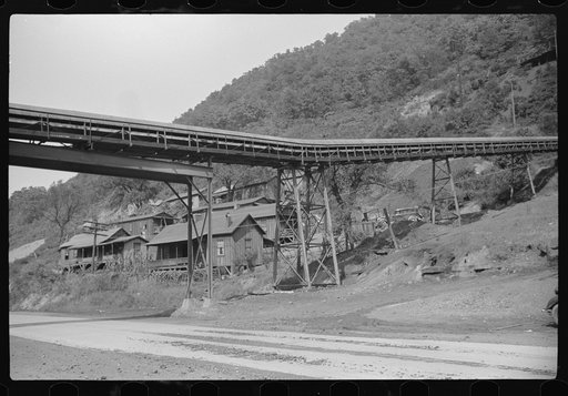 Part of tipple with laborers' homes in back, Longacre, West Virginia