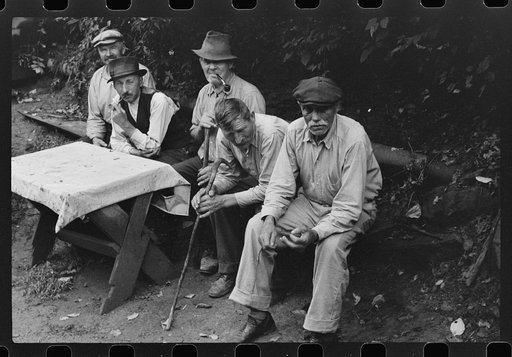 Untitled photo, possibly related to: Bohemian coal miners, now unemployed, since mechanization of mines, Jere, Scotts Run, West Virginia