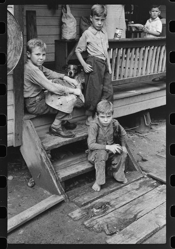 Children in abandoned mining town, Jere, West Virginia