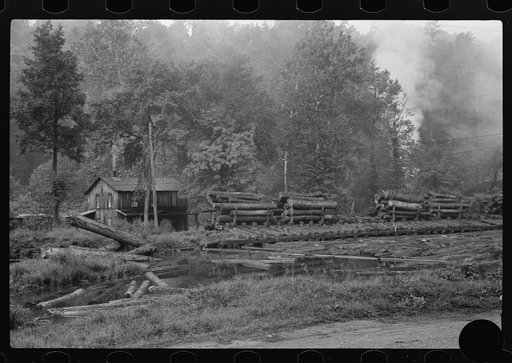 Untitled photo, possibly related to: Homes near sawmill, Erwin, West Virginia