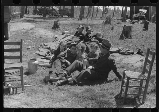 Horse and mule traders from Atlanta set up temporary camp to sell to nearby farmers near Covington, Georgia