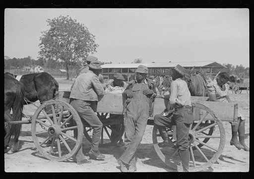 Untitled photo, possibly related to: Outside the cooperative store on Saturday morning, Gees Bend, Alabama