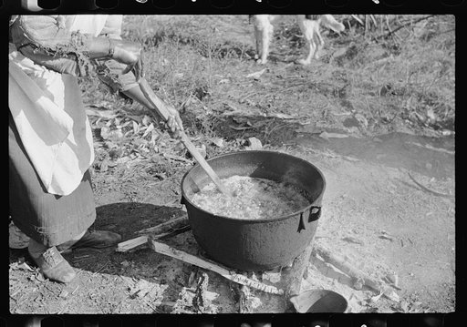 Rendering fat after hog-killing. Near Maxton, North Carolina