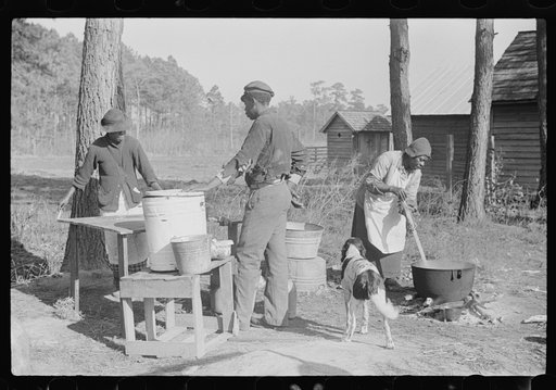 Rendering fat after hog-killing. Near Maxton, North Carolina