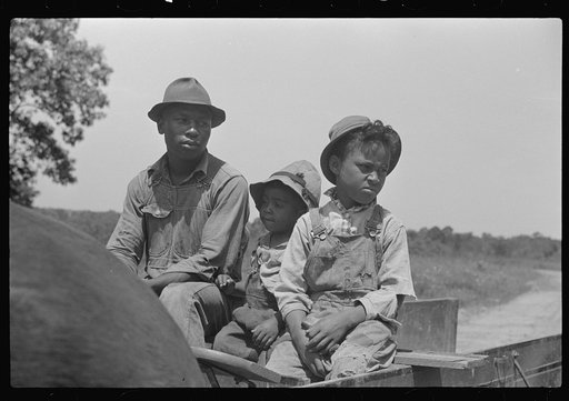 Untitled photo, possibly related to: Project family in new wagon, Flint River Farms, Georgia