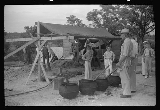 Untitled photo, possibly related to: Barbeque picnic on the occasion of the dedication of a FSA (Farm Security Administration) building, Greene County, Georgia