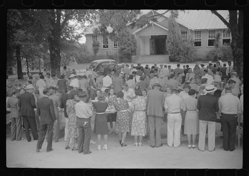 Barbeque picnic on the occasion of the dedication of a FSA (Farm Security Administration) building, Greene County, Georgia