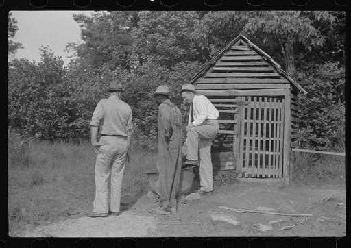 Untitled photo, possibly related to: FSA (Farm Security Administration) supervisors with rehabilitation borrower, Greene County, Georgia