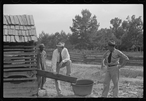 Untitled photo, possibly related to: FSA (Farm Security Administration) supervisors with rehabilitation borrower, Greene County, Georgia