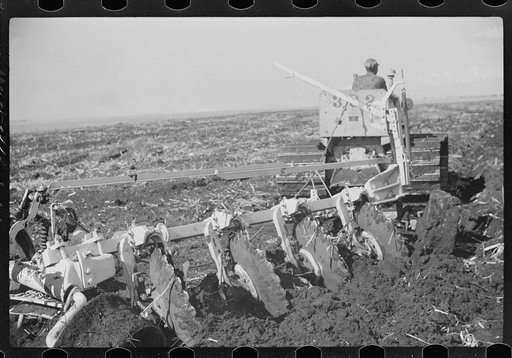 Untitled photo, possibly related to: Discing the black mulch land before planting sugarcane for United States Sugar Corporation near Clewistown, Florida