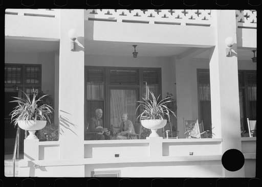 Untitled photo, possibly related to: Hotel porch. Miami, Florida