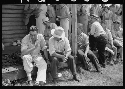 Spectators at auction sale of house and household goods, York County, Pennsylvania
