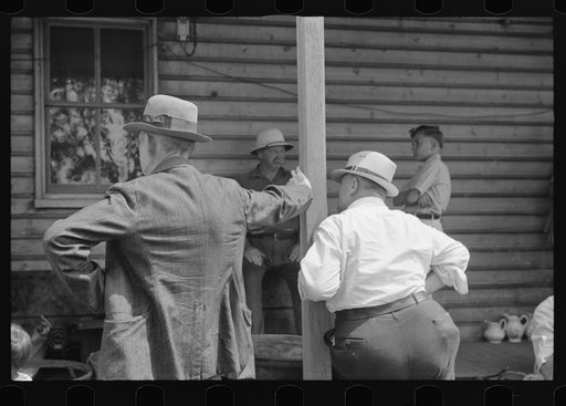 Untitled photo, possibly related to: Spectators at auction sale of house and household goods, York County, Pennsylvania