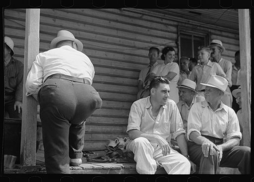 Untitled photo, possibly related to: Spectators at auction sale of house and household goods, York County, Pennsylvania