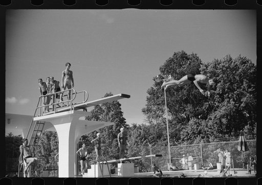 Untitled photo, possibly related to: Getting ready to dive into the pool at Greenbelt, Maryland