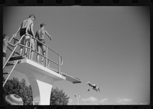 Untitled photo, possibly related to: Getting ready to dive into the pool at Greenbelt, Maryland