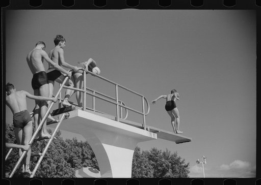 Getting ready to dive into the pool at Greenbelt, Maryland