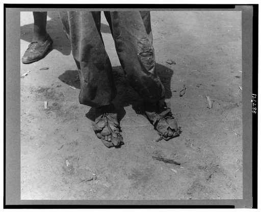 Shoes of a tenant farmer near Columbia, South Carolina