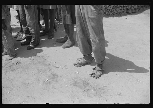 Untitled photo, possibly related to: Shoes of a tenant farmer near Columbia, South Carolina