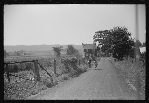 Mennonite farm women going home from market, near Lancaster, Pennsylvania