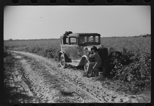 Untitled photo, possibly related to: Mr. Jones, one of owners of Marcella Plantation, talking to one of day laborers who was picking his cotton, Marcella Plantation, Mileston, Mississippi Delta, Mississippi