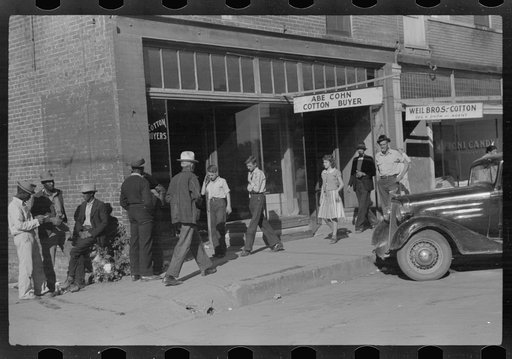 Cotton offices, main street, Saturday afternoon, Belzoni, Mississippi Delta, Mississippi