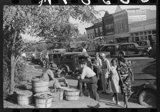 Selling apples on main street on Saturday afternoon, Lexington, Mississippi Delta, Mississippi