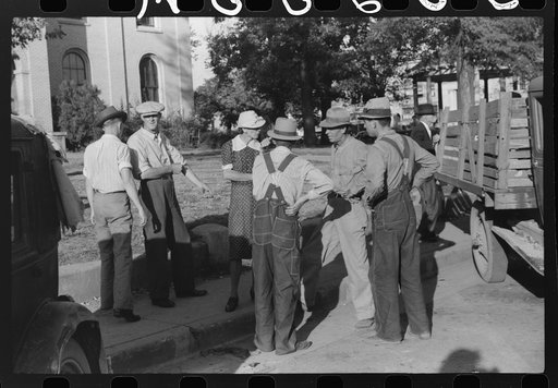 Visiting in front of courthouse on Saturday afternoon, Lexington, Mississippi Delta, Mississippi