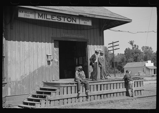 Untitled photo, possibly related to: Railway station on cotton plantation, Mileston Plantation, Mississippi Delta, Mississippi