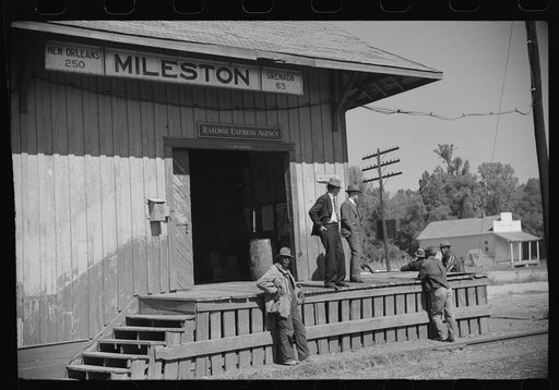 Untitled photo, possibly related to: Railway station on cotton plantation, Mileston Plantation, Mississippi Delta, Mississippi