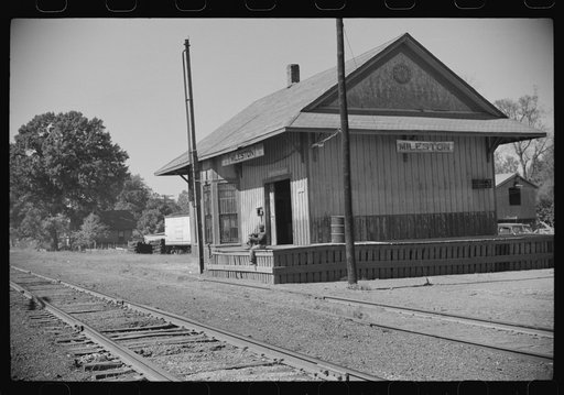 Untitled photo, possibly related to: Railway station on cotton plantation, Mileston Plantation, Mississippi Delta, Mississippi