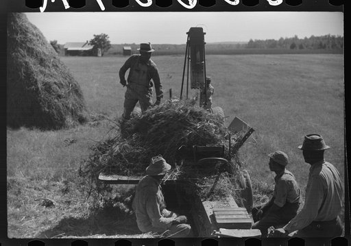 Untitled photo, possibly related to: Baling hay on Marcella Plantation, Mileston, Mississippi Delta, Mississippi