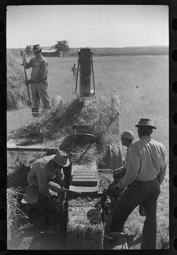 Untitled photo, possibly related to: Baling hay on Marcella Plantation, Mileston, Mississippi Delta, Mississippi