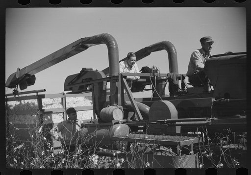 Rust cotton picker on Cloverdale Plantation, Clarksdale, Mississippi Delta, Mississippi