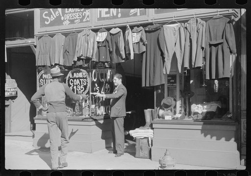 Secondhand clothing store and pawn shops on Beale Street, Memphis, Tennessee