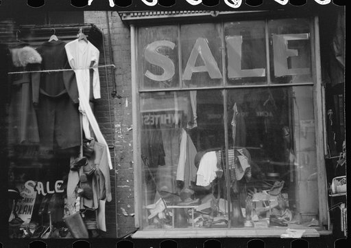 Secondhand clothing store on Beale Street, Memphis, Tennessee