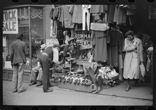 Untitled photo, possibly related to: Secondhand clothing store on Beale Street, Memphis, Tennessee