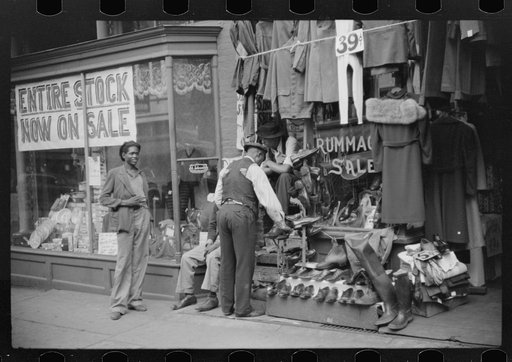 Untitled photo, possibly related to: Secondhand clothing store on Beale Street, Memphis, Tennessee