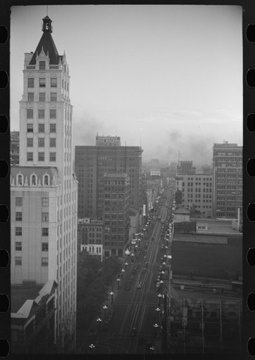 Untitled photo, possibly related to: View of Memphis, Tennessee, from roof of hotel