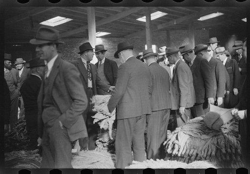 Untitled photo, possibly related to: Tobacco auction, Durham, North Carolina