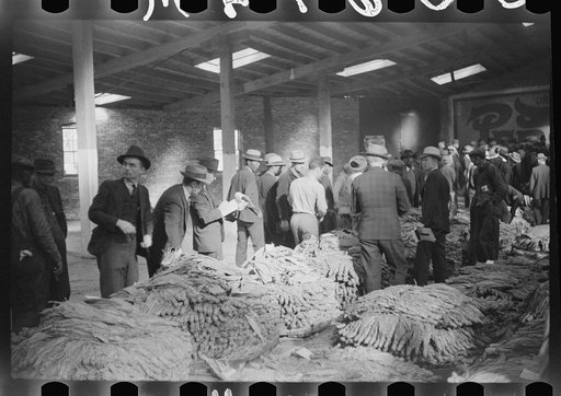 Untitled photo, possibly related to: Tobacco auction, Durham, North Carolina