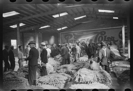 Untitled photo, possibly related to: Tobacco auction, Durham, North Carolina