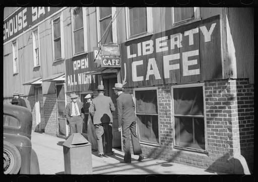 Most tobacco warehouses have the cafe open all day and night under the warehouse. Durham, North Carolina