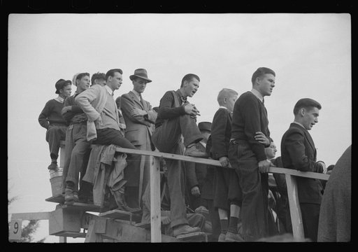 Spectators at the Duke University-North Carolina football game. Durham, North Carolina