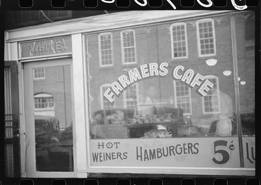 Cafe in warehouse district during tobacco auction season. Durham, North Carolina