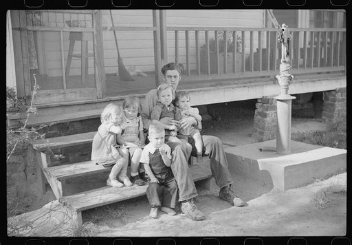 Some of the children of the Wilkins clan on corn shucking day, Tally Ho, near Stem, Granville County, North Carolina