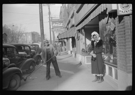 Untitled photo, possibly related to: Street in Mebane, North Carolina in morning before tobacco auction sale