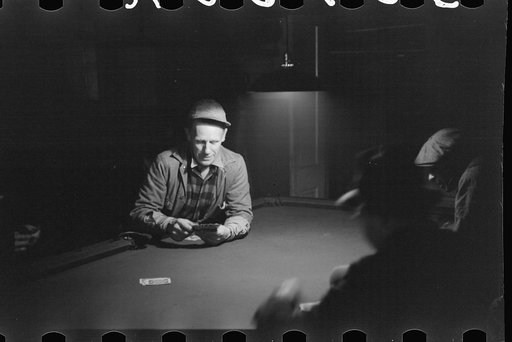 Untitled photo, possibly related to: Farmers playing cards on a winter morning, Woodstock, Vermont