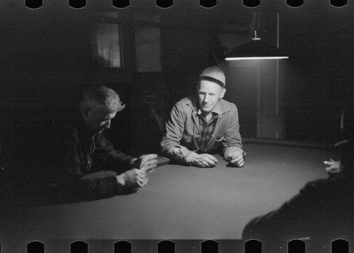 Untitled photo, possibly related to: Farmers playing cards on a winter morning, Woodstock, Vermont