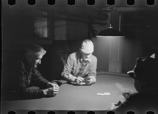 Untitled photo, possibly related to: Farmers playing cards on a winter morning, Woodstock, Vermont